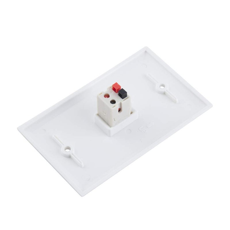 TENINYU 1 Port Speaker Jack Module Keystone Single Gang Wall Plate for Home Theater - White (1-Port) - Image 5